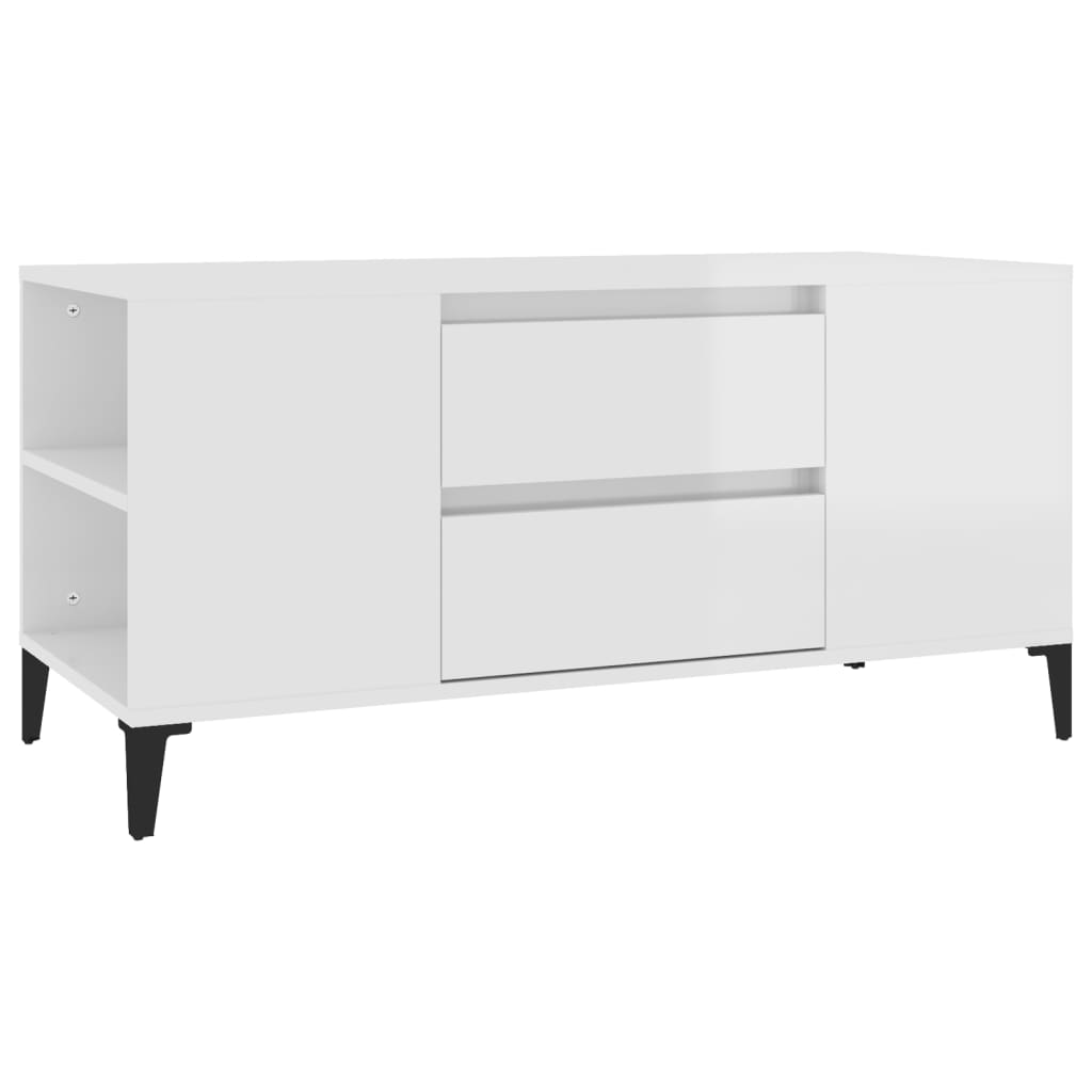 TV ormarić sjajni bijeli 102 x 44,5 x 50 cm konstruirano drvo