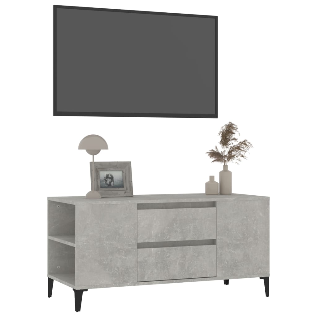 TV ormarić boja betona 102 x 44,5 x 50 cm od konstruiranog drva