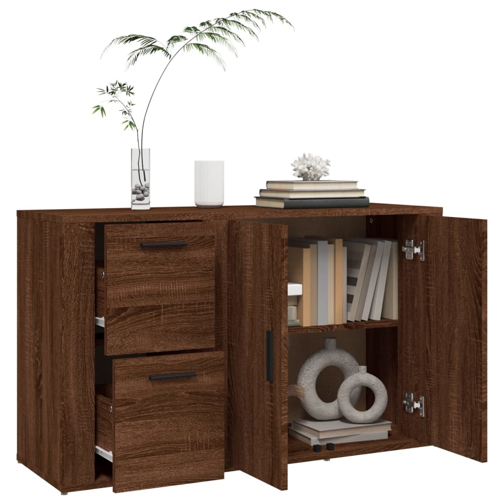 Komoda boja Smeđi hrasta 100x33x59,5 cm od konstruiranog drva