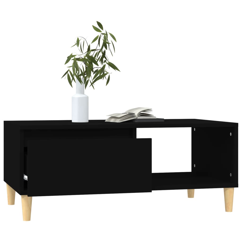 Stolić za kavu crni 90 x 50 x 36,5 cm od konstruiranog drva