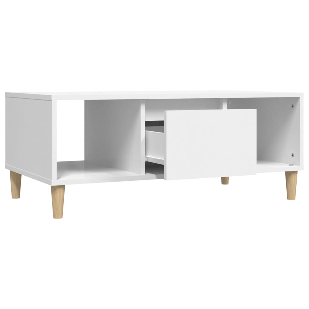 Stolić za kavu bijeli 90 x 50 x 36,5 cm od konstruiranog drva