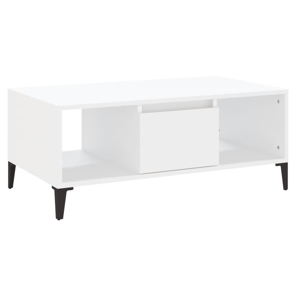 Stolić za kavu bijeli 90 x 50 x 36,5 cm od konstruiranog drva