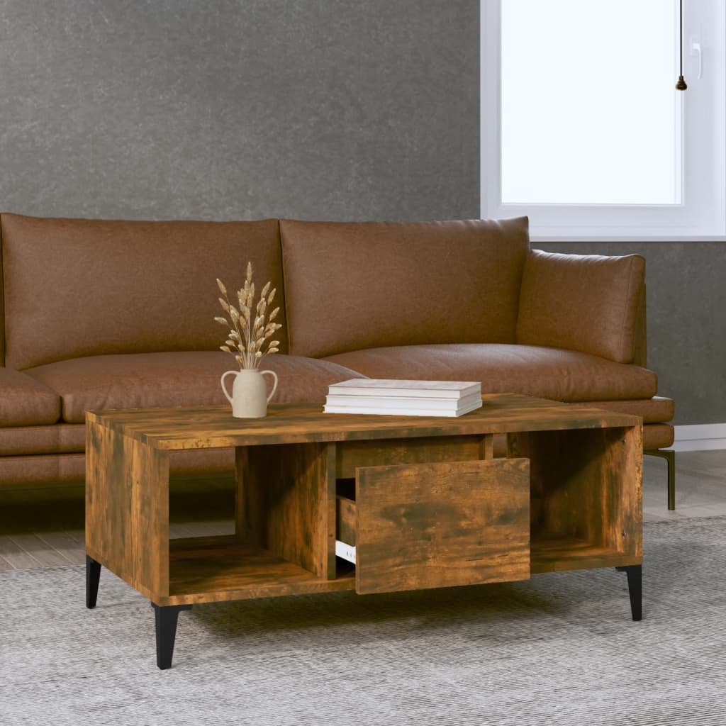 Stolić za kavu boja hrasta 90x50x36,5 cm konstruirano drvo