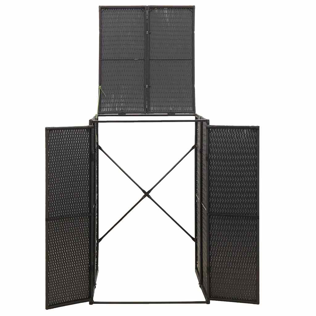 Spremište za kantu za smeće crno 70 x 80 x 117 cm od poliratana