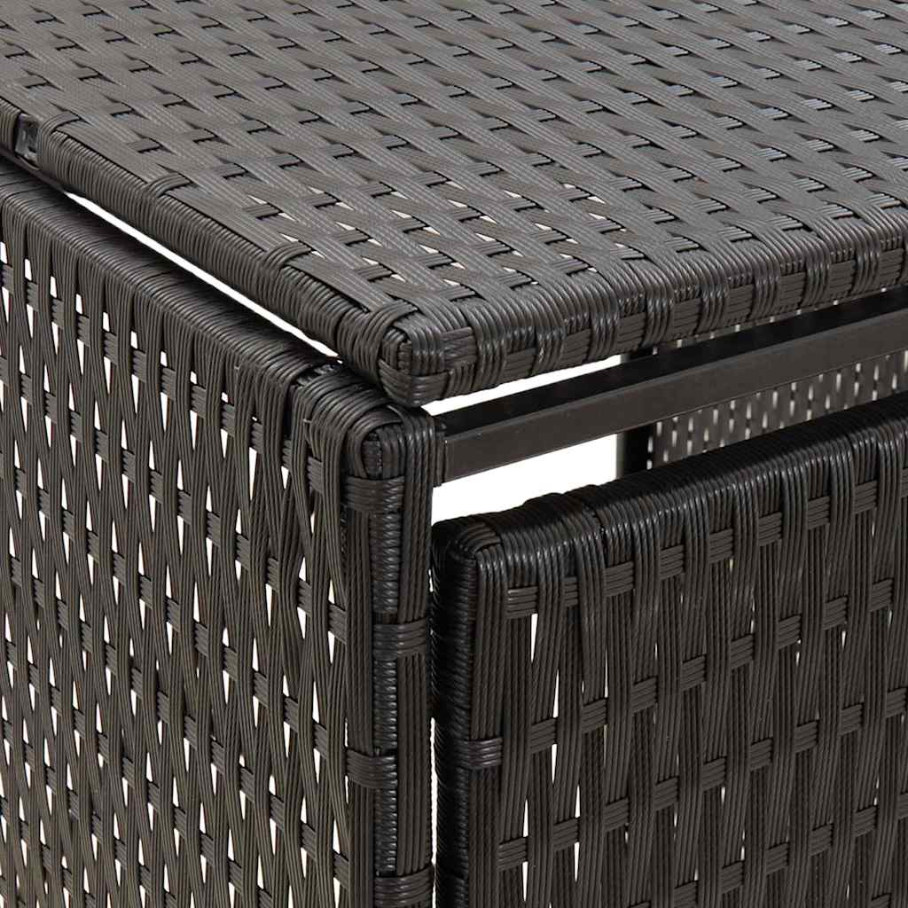 Spremište za kantu za smeće crno 70 x 80 x 117 cm od poliratana