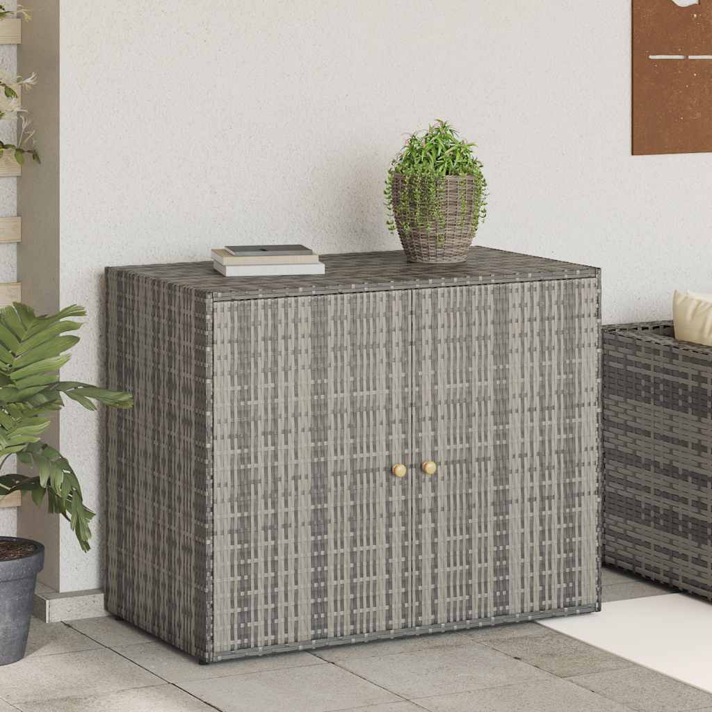 Vrtni ormarić za pohranu sivi 100 x 55,5 x 80 cm od poliratana