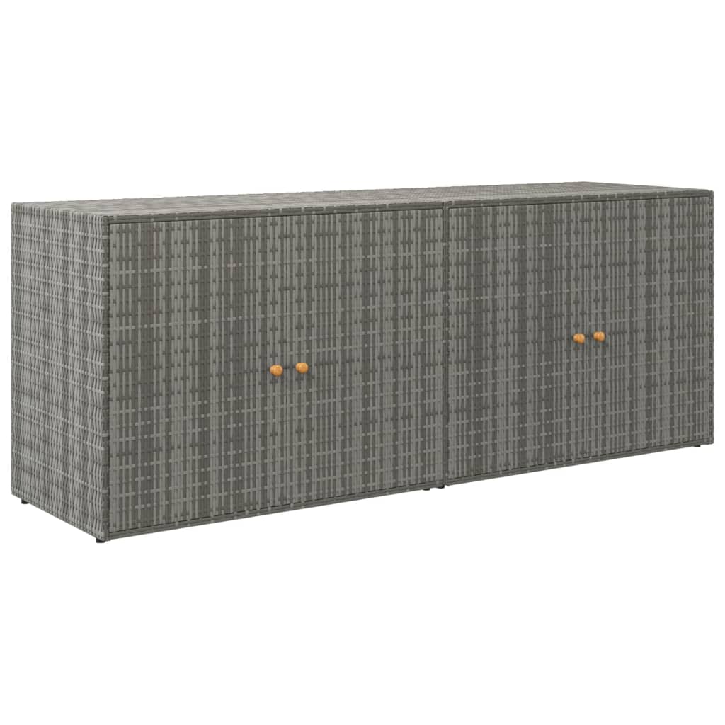 Vrtni ormarić za pohranu sivi 198x55,5x80 cm od poliratana