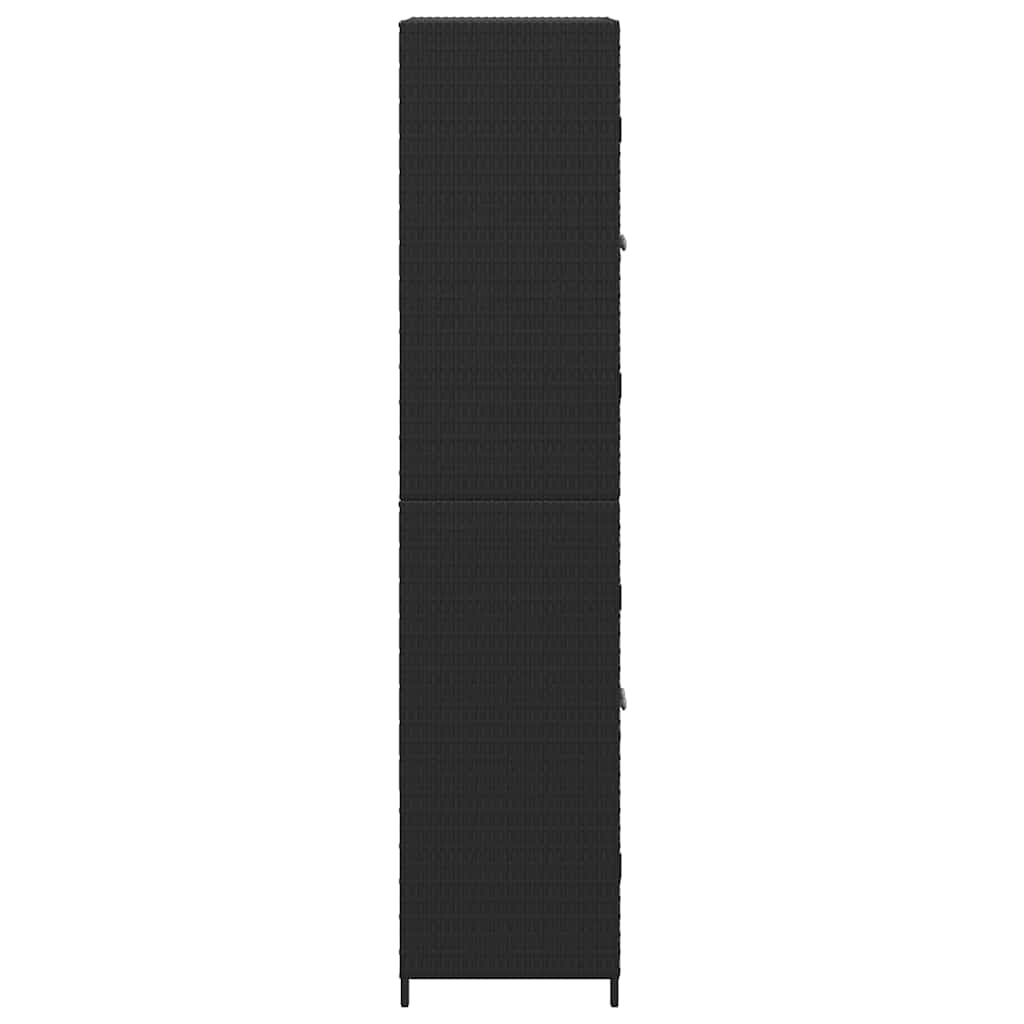 Vrtni ormarić za pohranu crni 59 x 40 x 180 cm od poliratana