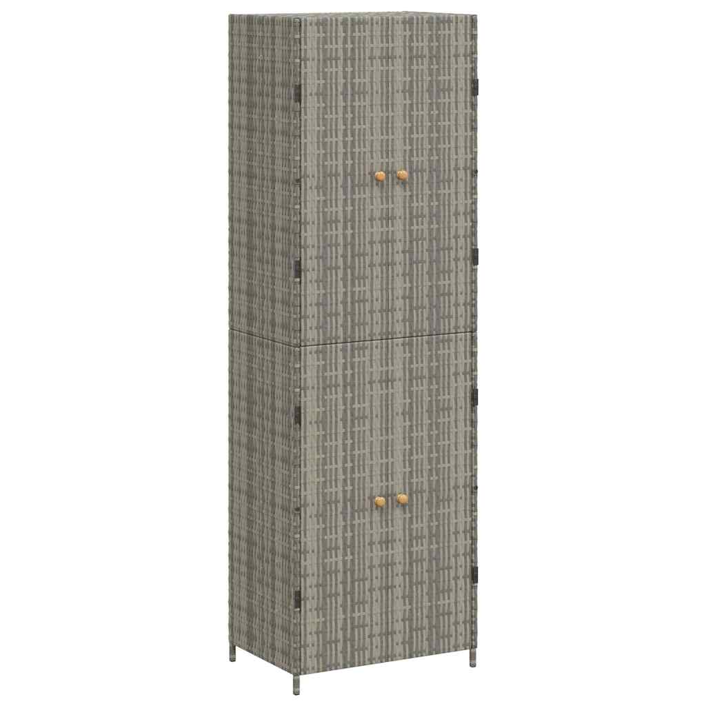 Vrtni ormarić za pohranu sivi 59 x 40 x 180 cm od poliratana