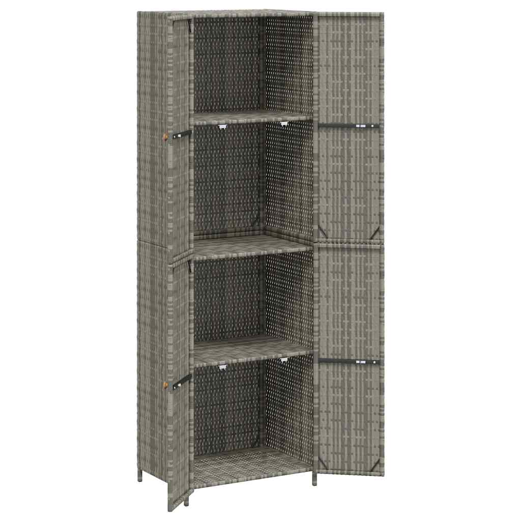 Vrtni ormarić za pohranu sivi 59 x 40 x 180 cm od poliratana