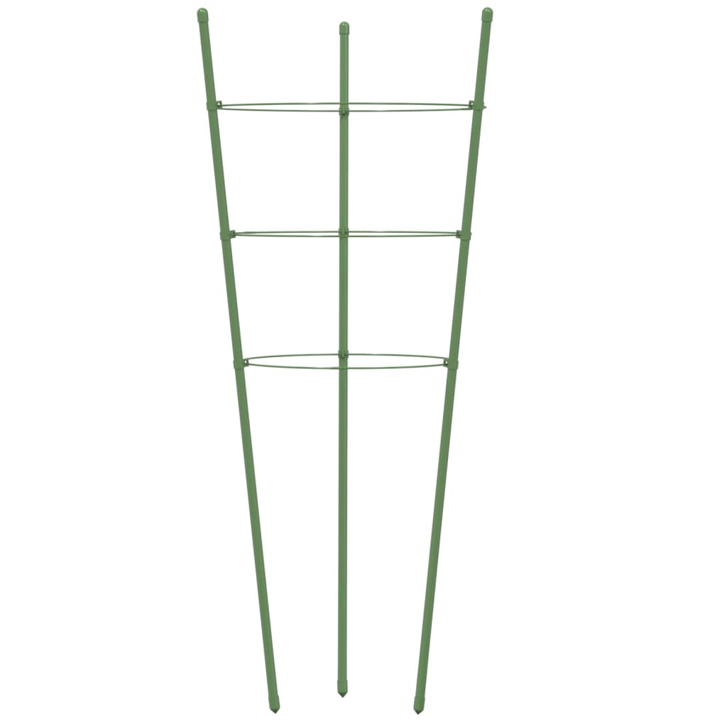 Kolci za vrtne biljke s 3 prstena 5 kom zeleni 75 cm čelični