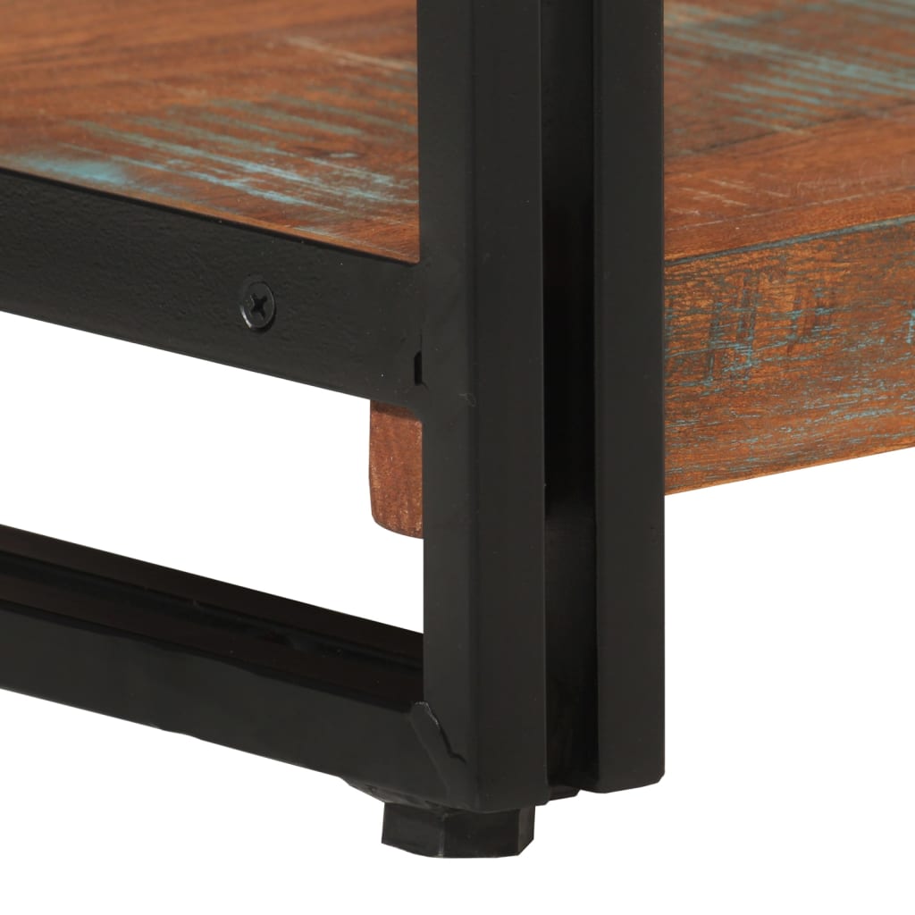 Regal za knjige s 3 razine 77x30x80cm obnovljeno drvo i željezo