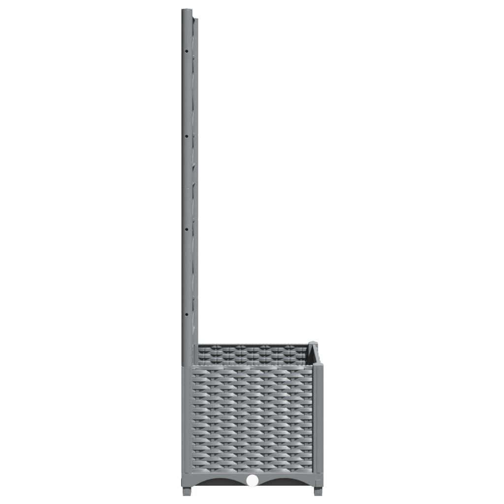 Vrtna sadilica s rešetkom svjetlosiva 40 x 40 x 136 cm PP