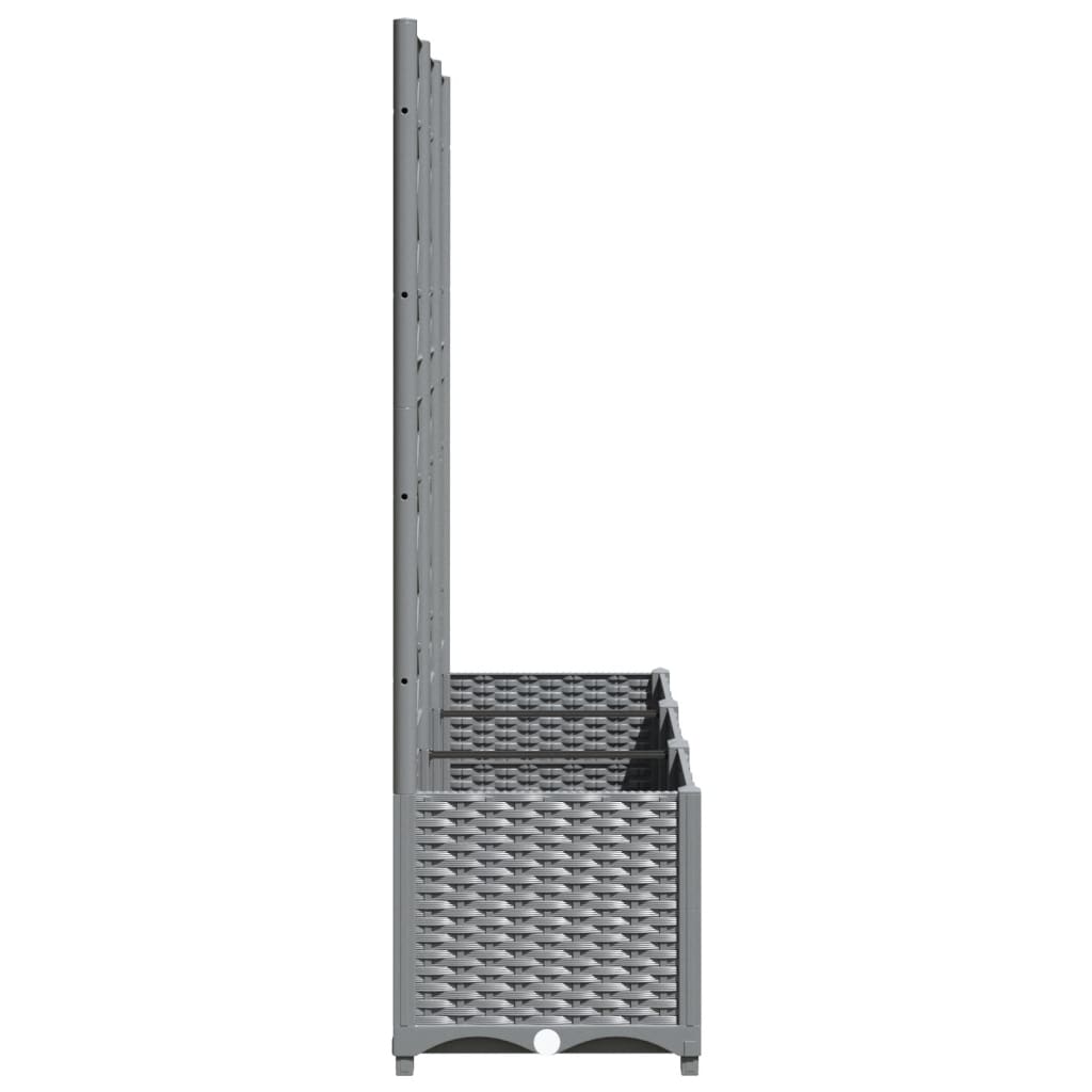 Vrtna sadilica s rešetkom svjetlosiva 120 x 40 x 136 cm PP