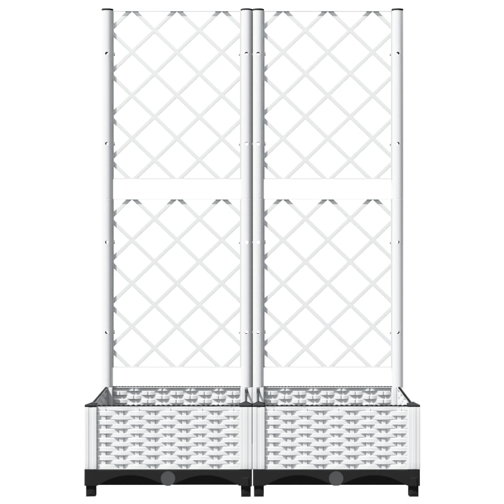Vrtna sadilica s rešetkom bijela 80 x 40 x 121,5 cm PP
