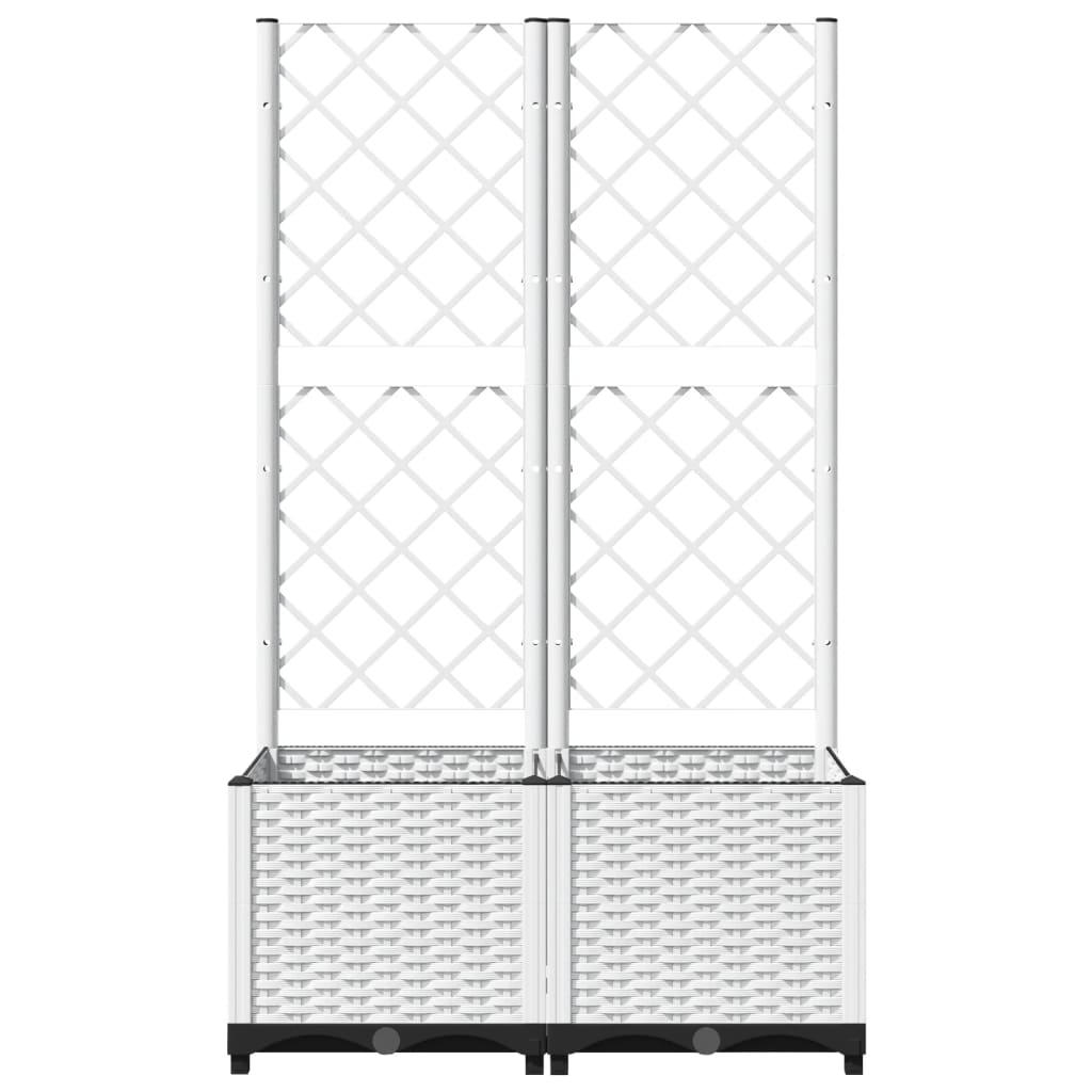 Vrtna sadilica s rešetkom bijela 80 x 40 x 136 cm PP