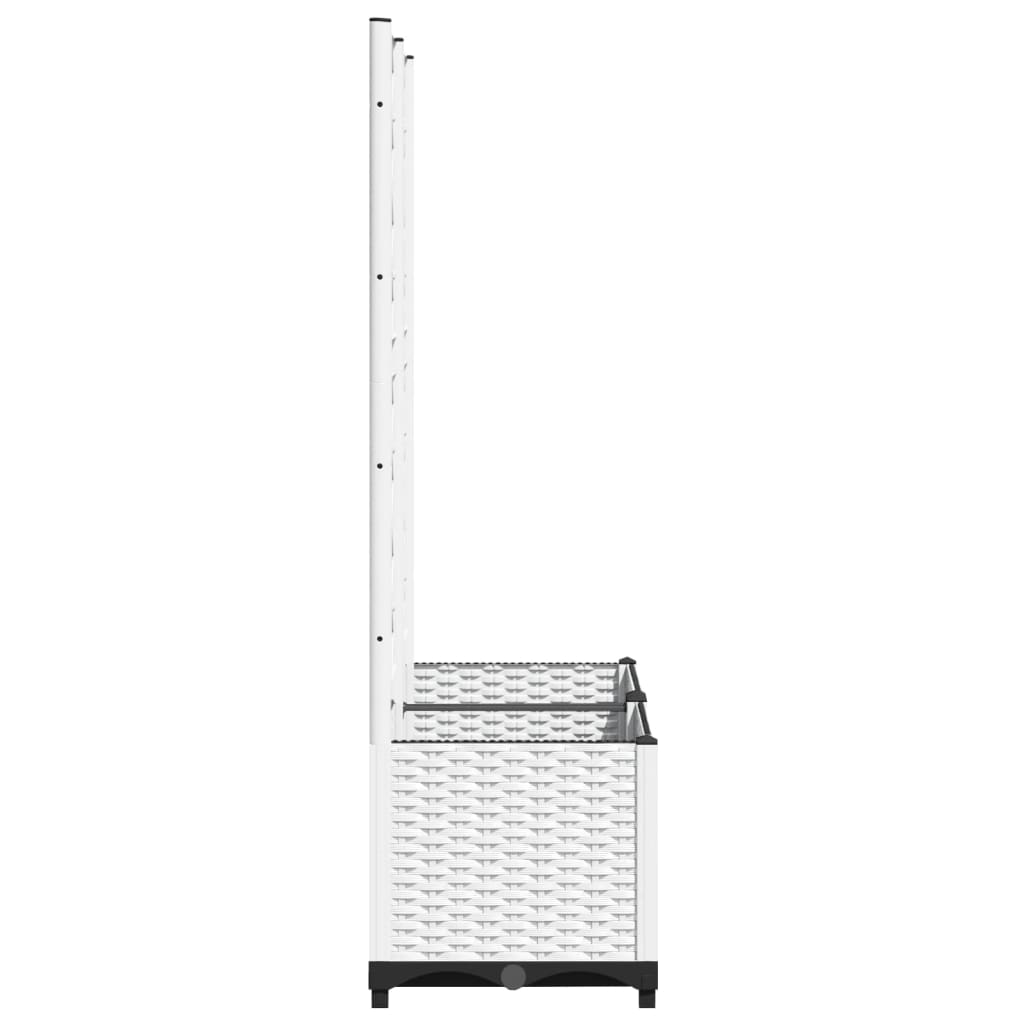 Vrtna sadilica s rešetkom bijela 80 x 40 x 136 cm PP