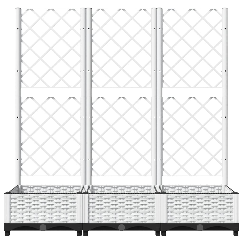 Vrtna žardinjera s rešetkom bijela 120x40x121,5 cm PP