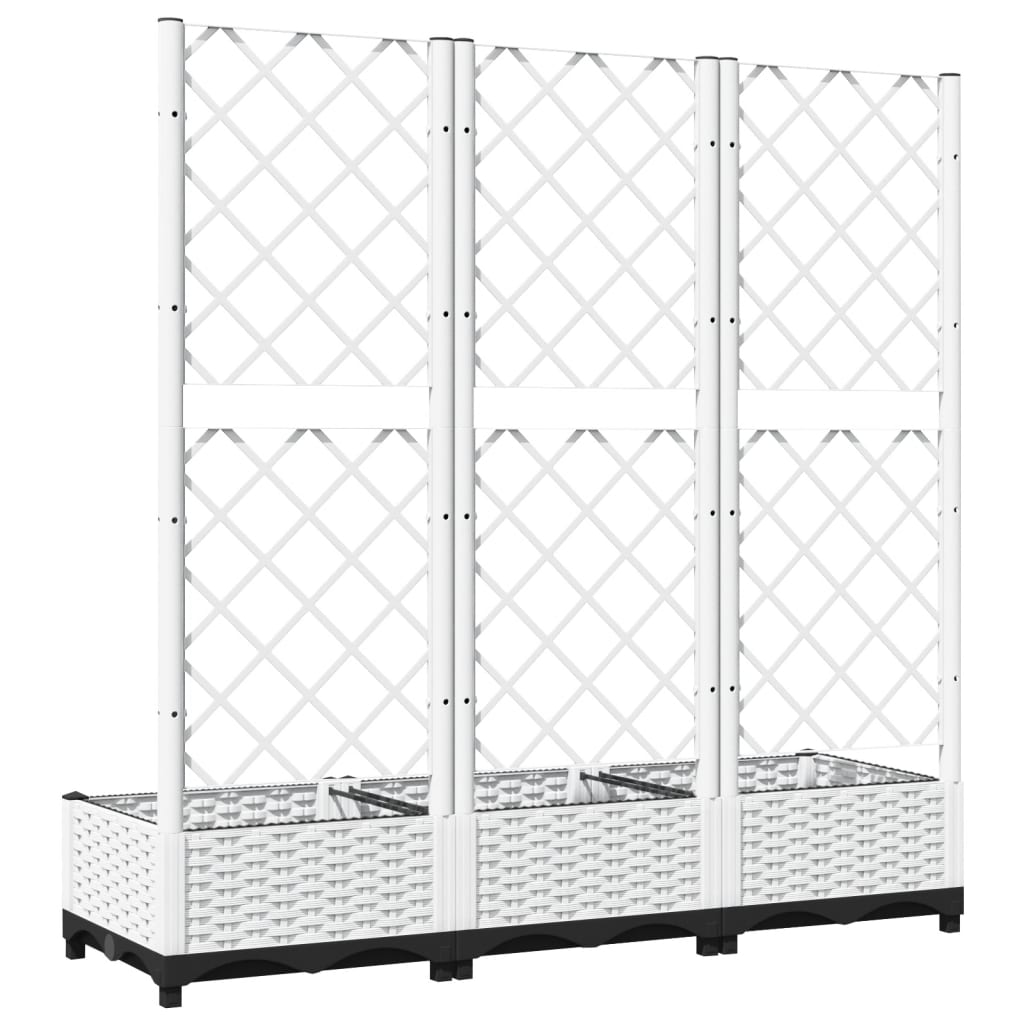 Vrtna žardinjera s rešetkom bijela 120x40x121,5 cm PP