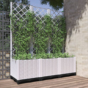 Vrtna sadilica s rešetkom bijela 120 x 40 x 136 cm PP