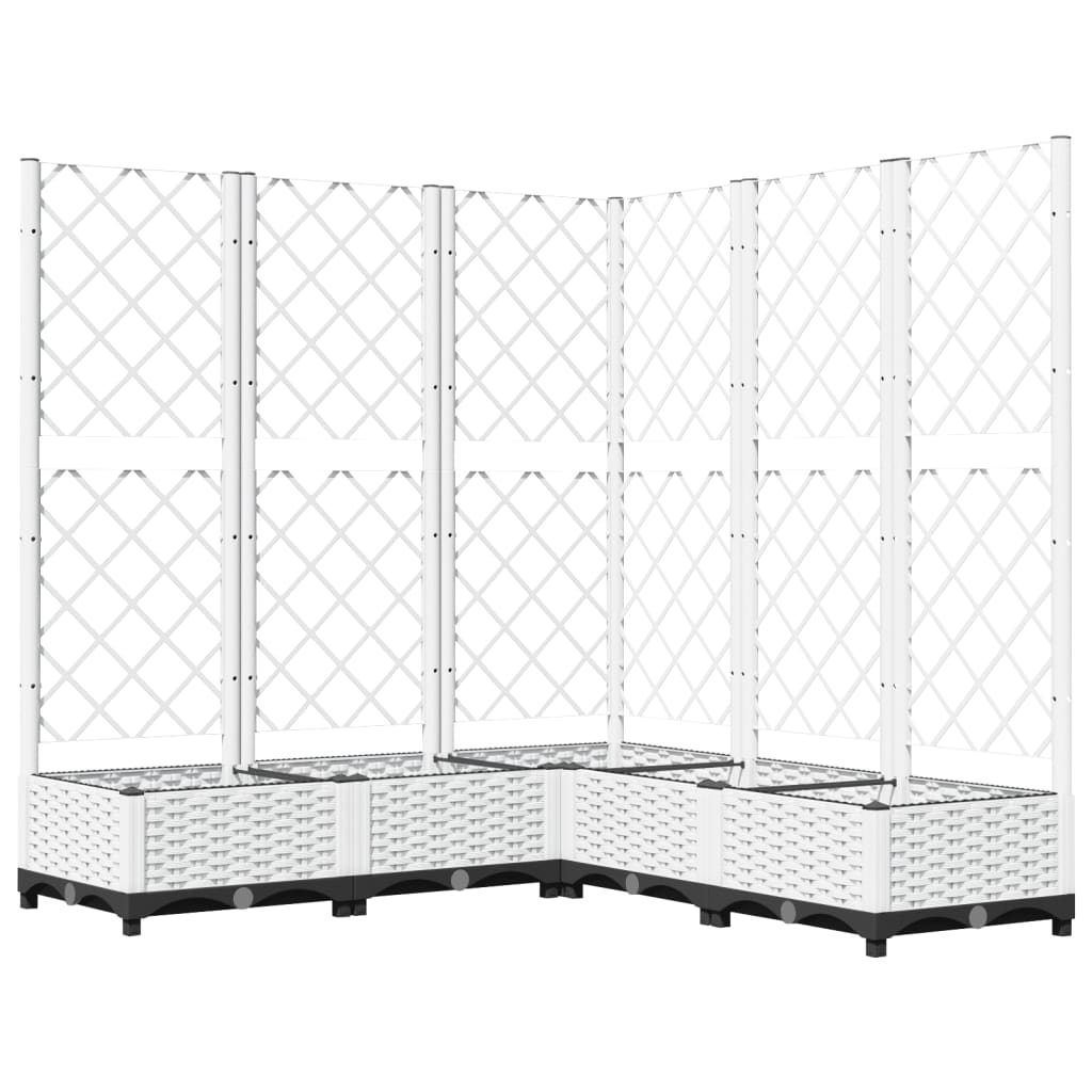 Vrtna sadilica s rešetkom bijela 120 x 120 x 121,5 cm PP
