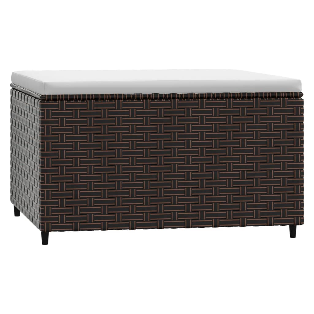 Vrtni tabure s jastukom smeđi od poliratana