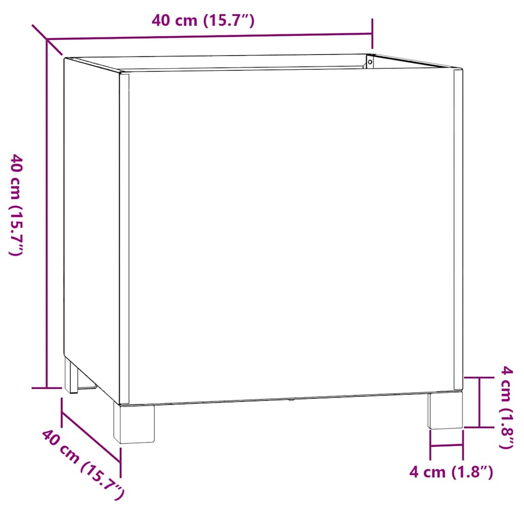 Sadilice s nogama 2 kom boja hrđe 40x40x40 cm od čelika COR-TEN