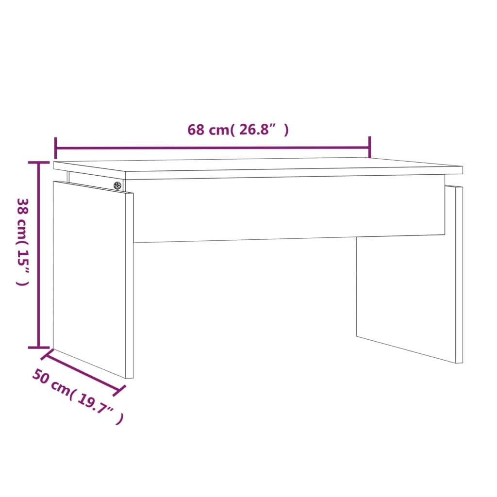 Stolić za kavu boja sivog hrasta 68x50x38 cm konstruirano drvo