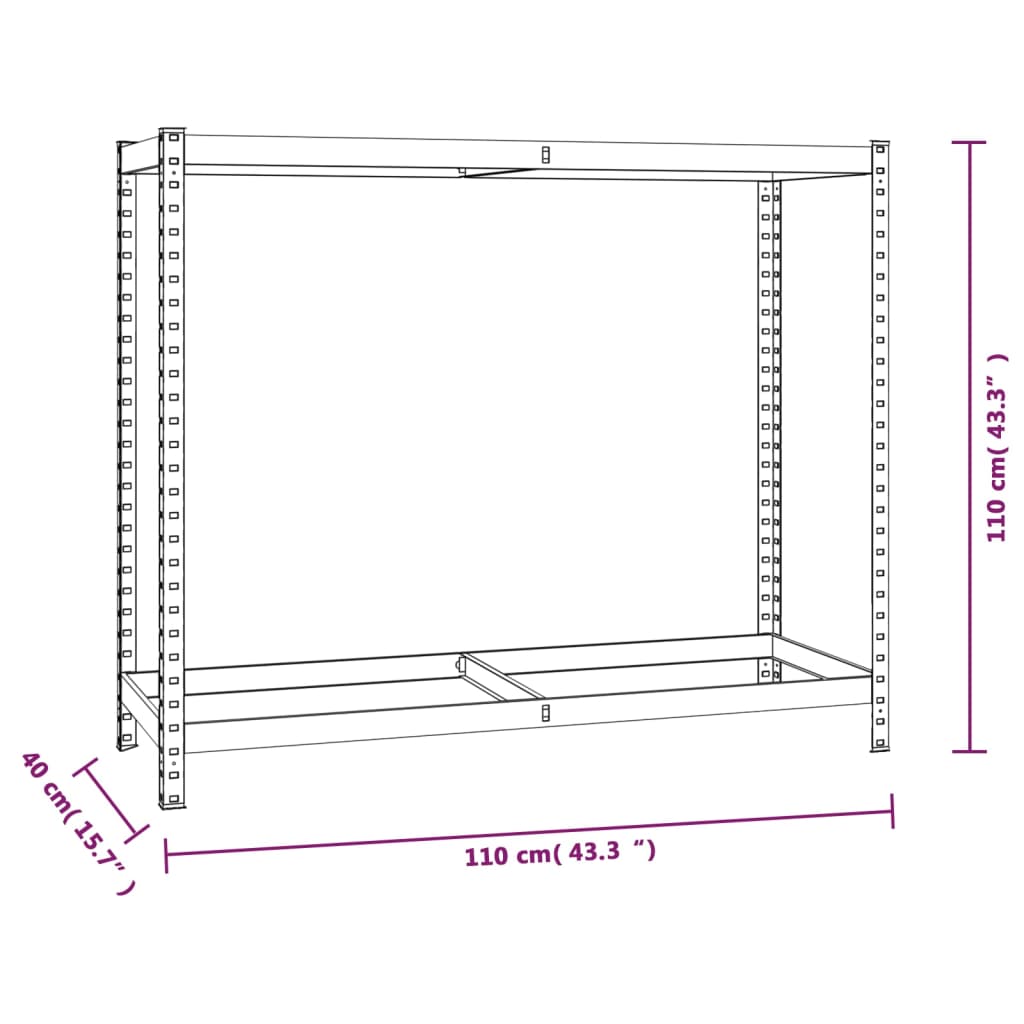 Stalci za gume s 2 razine 3 kom srebrni 110x40x110 cm čelični