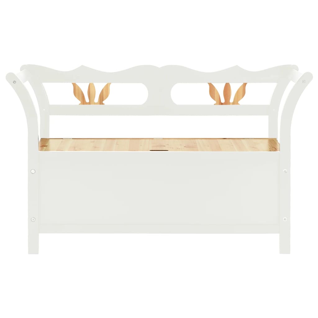 Klupa bijela 107 x 45 x 75,5 cm od masivne jelovine