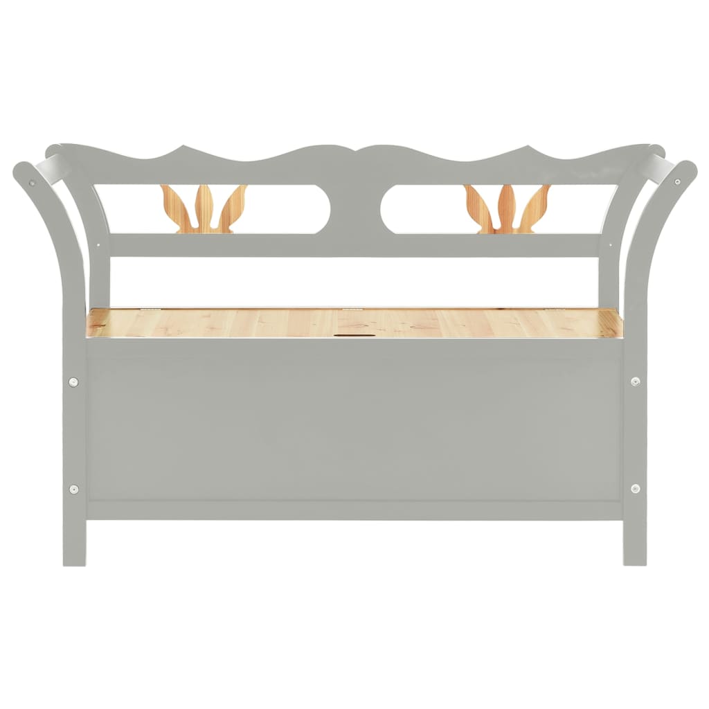 Klupa siva 107 x 45 x 75,5 cm od masivne jelovine