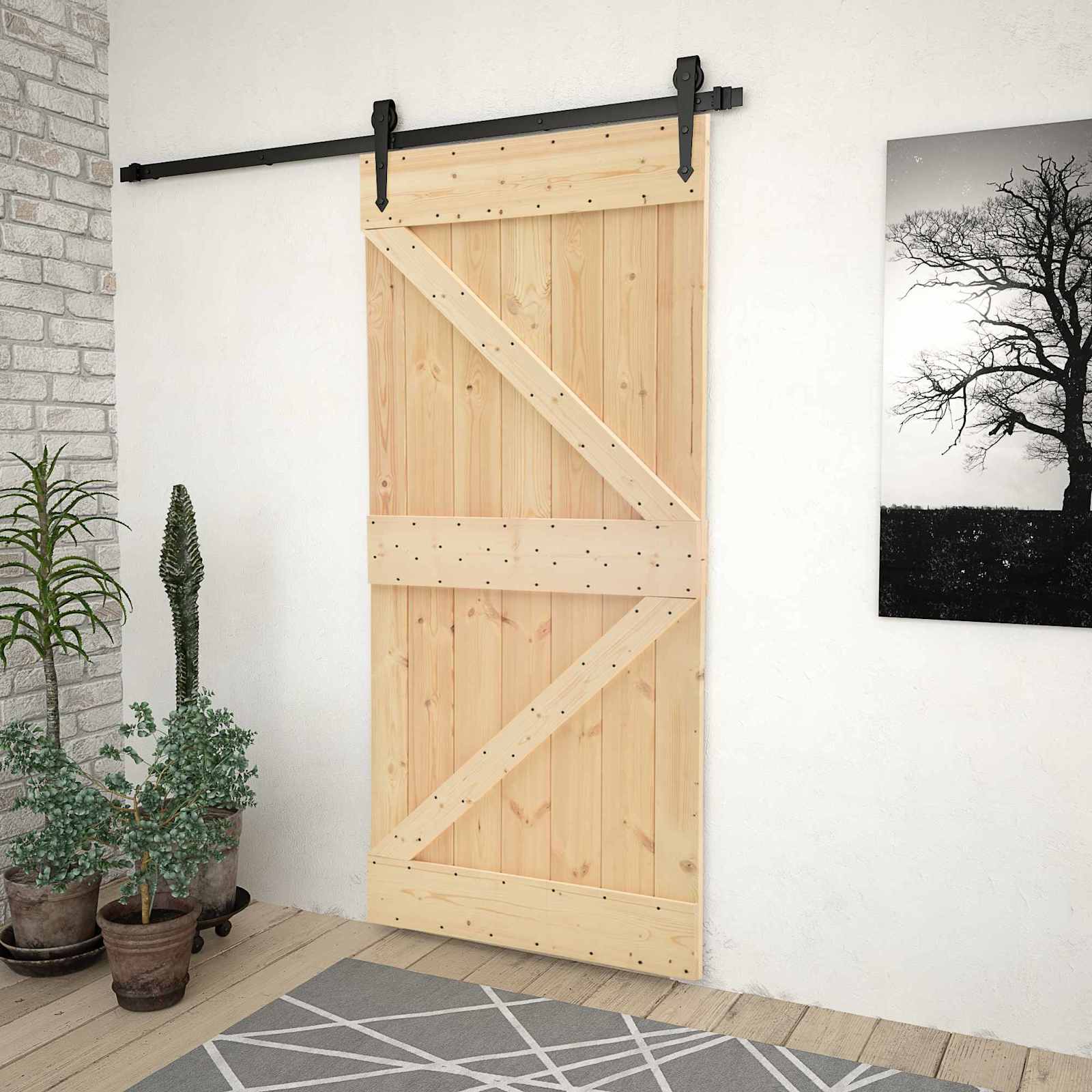 Vrata NARVIK Prirodna 100 x 210 cm Čvrsta borovina