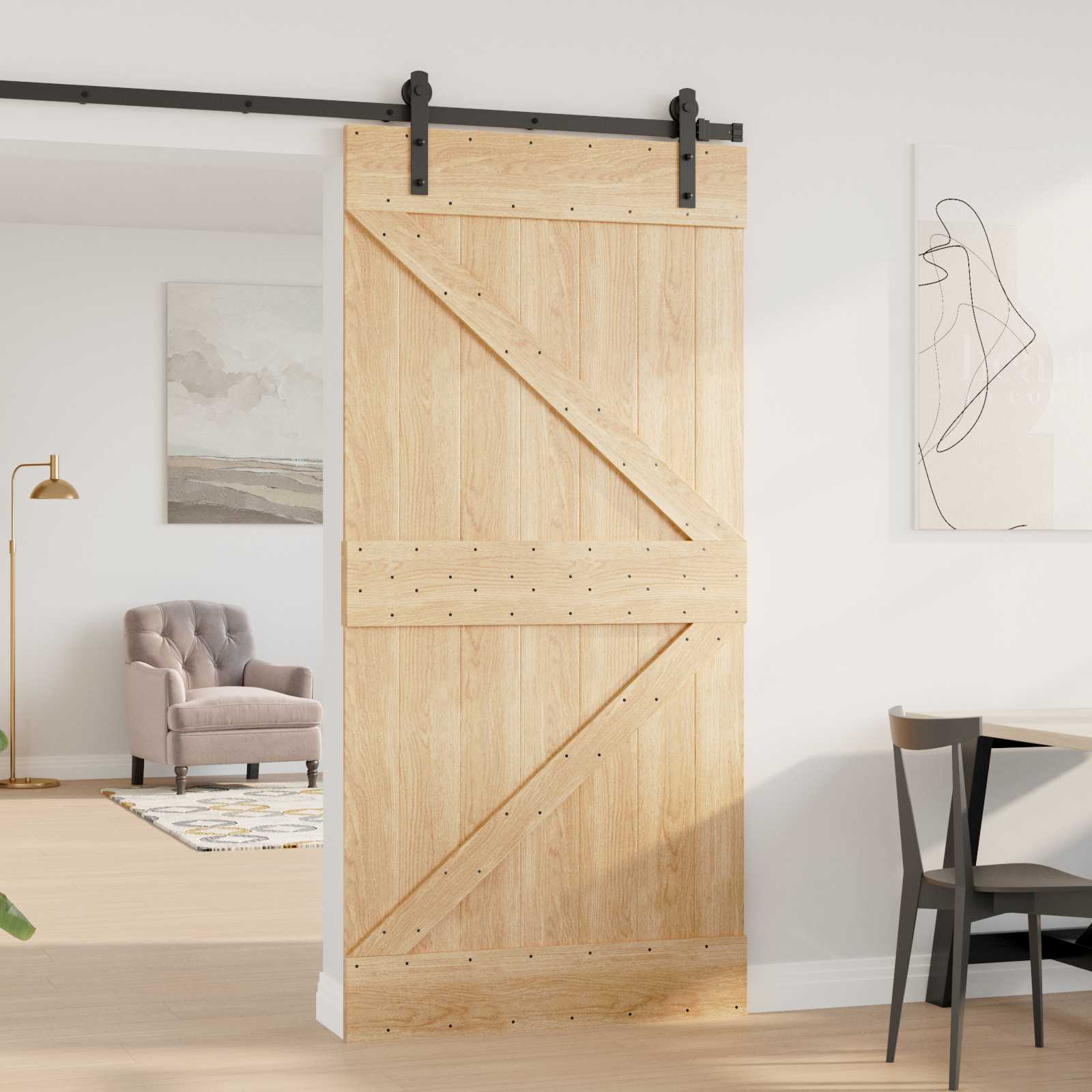 Vrata NARVIK Prirodna 100 x 210 cm Čvrsta borovina
