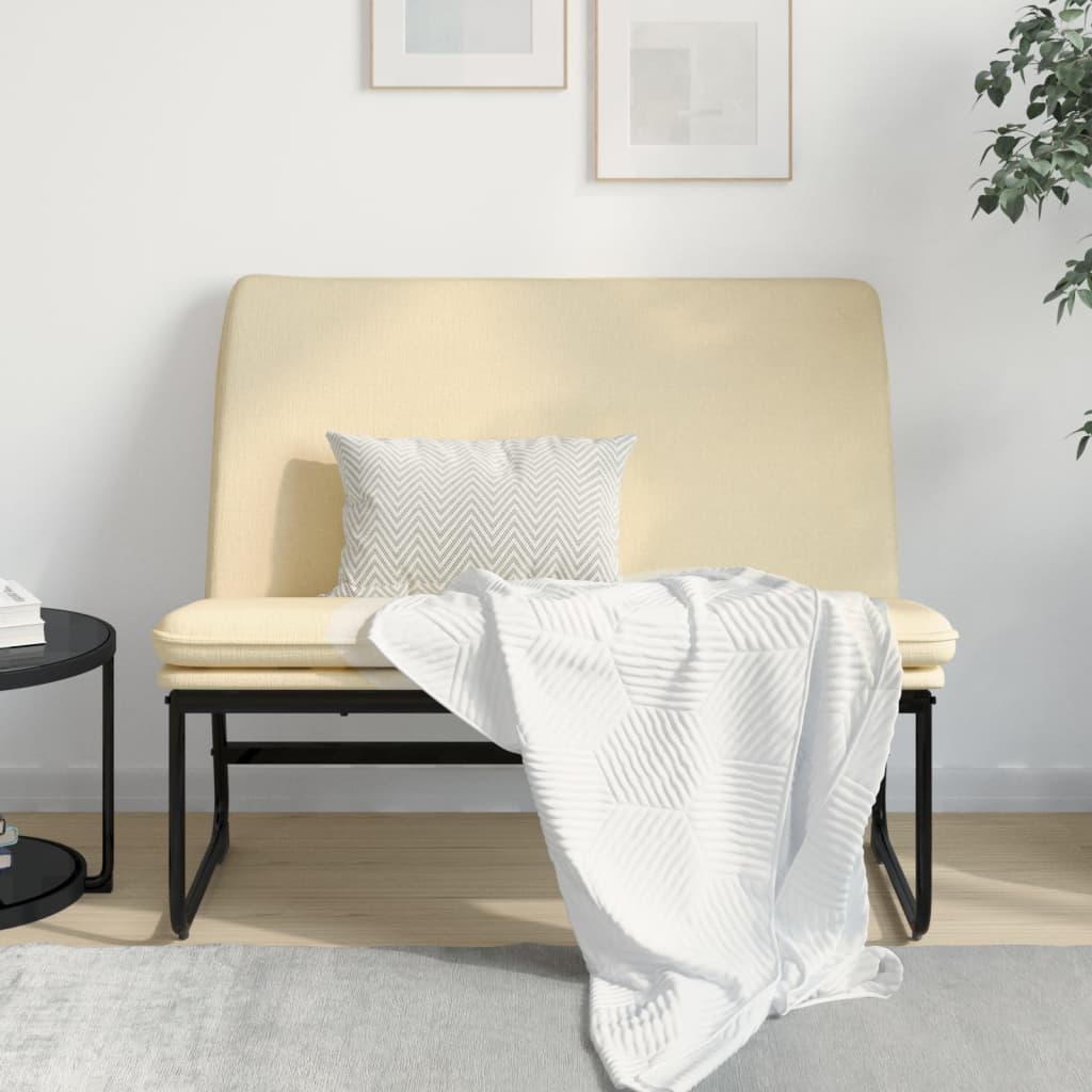 Klupa krem 100 x 75 x 76 cm od tkanine