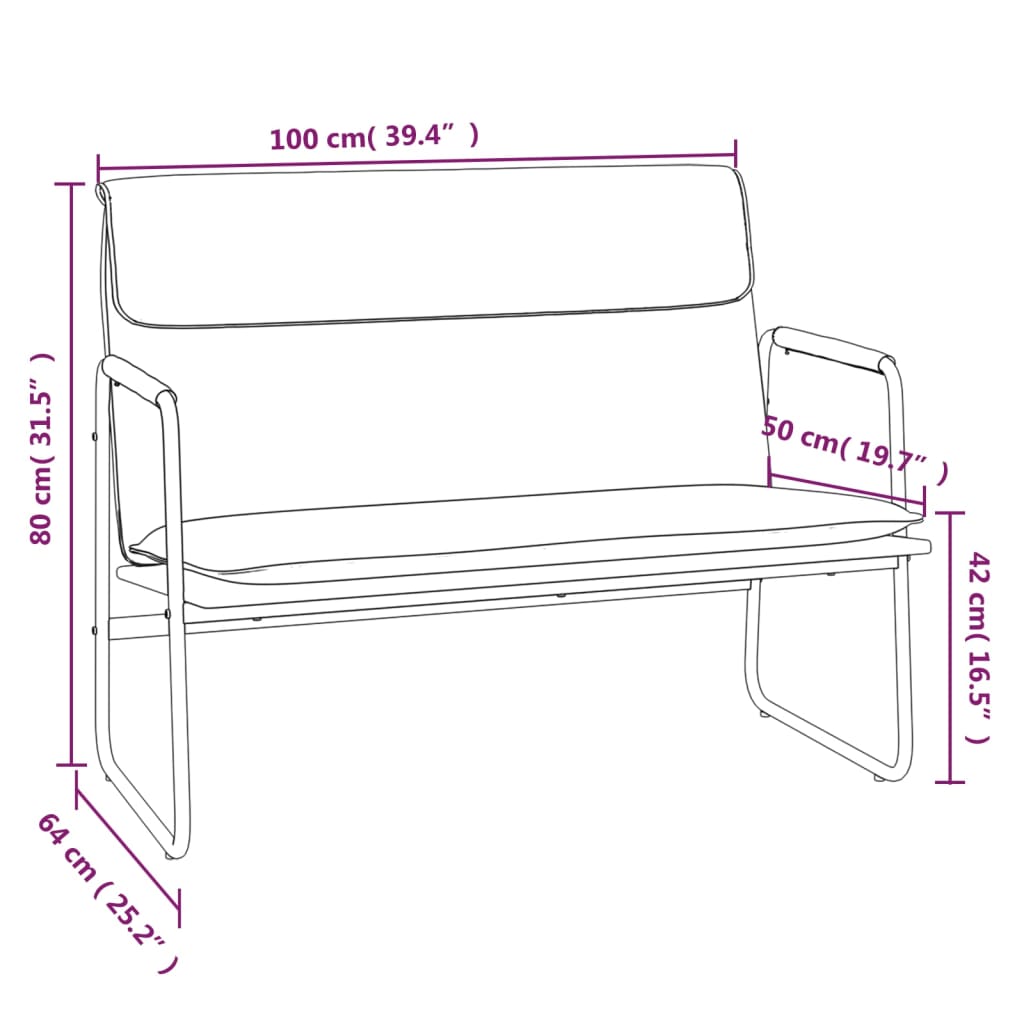Klupa tamnosiva 100 x 64 x 80 cm od tkanine