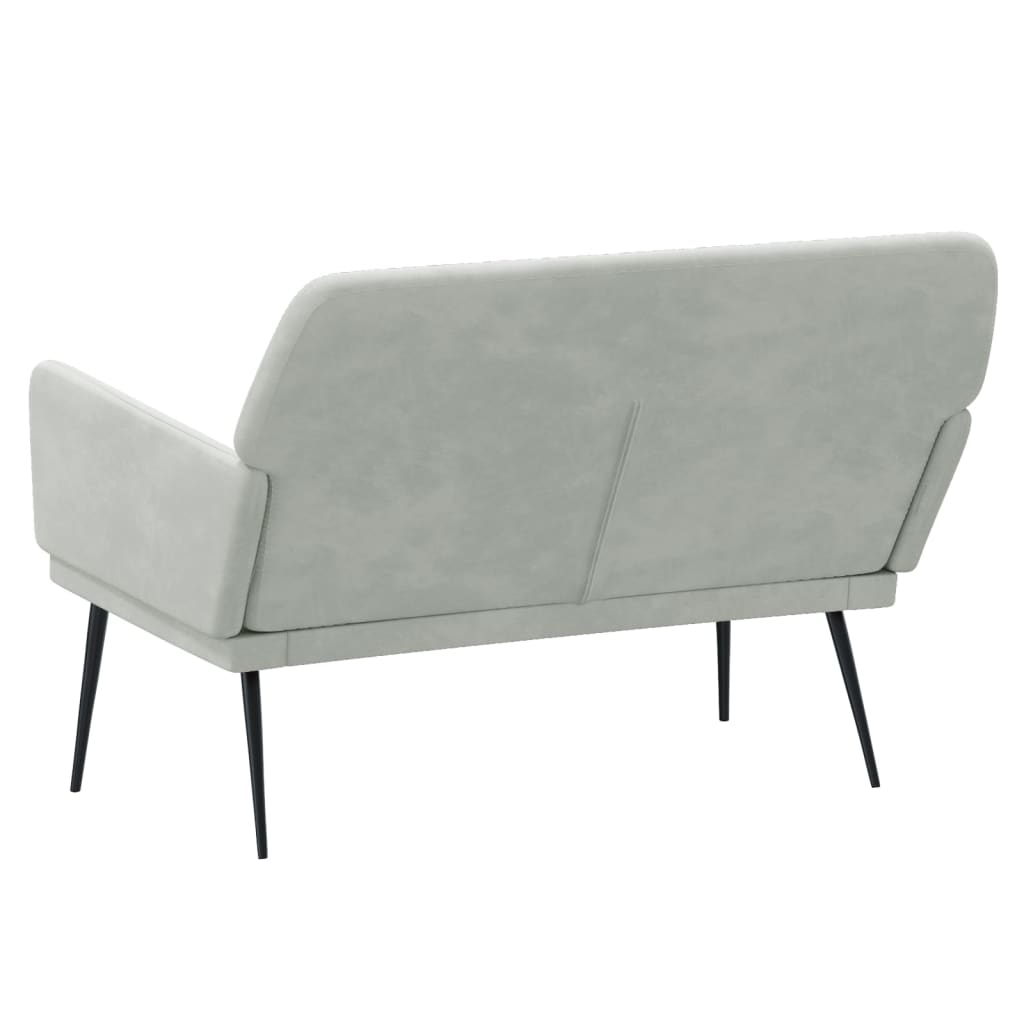 Klupa svjetlosiva 108 x 79 x 79 cm baršunasta
