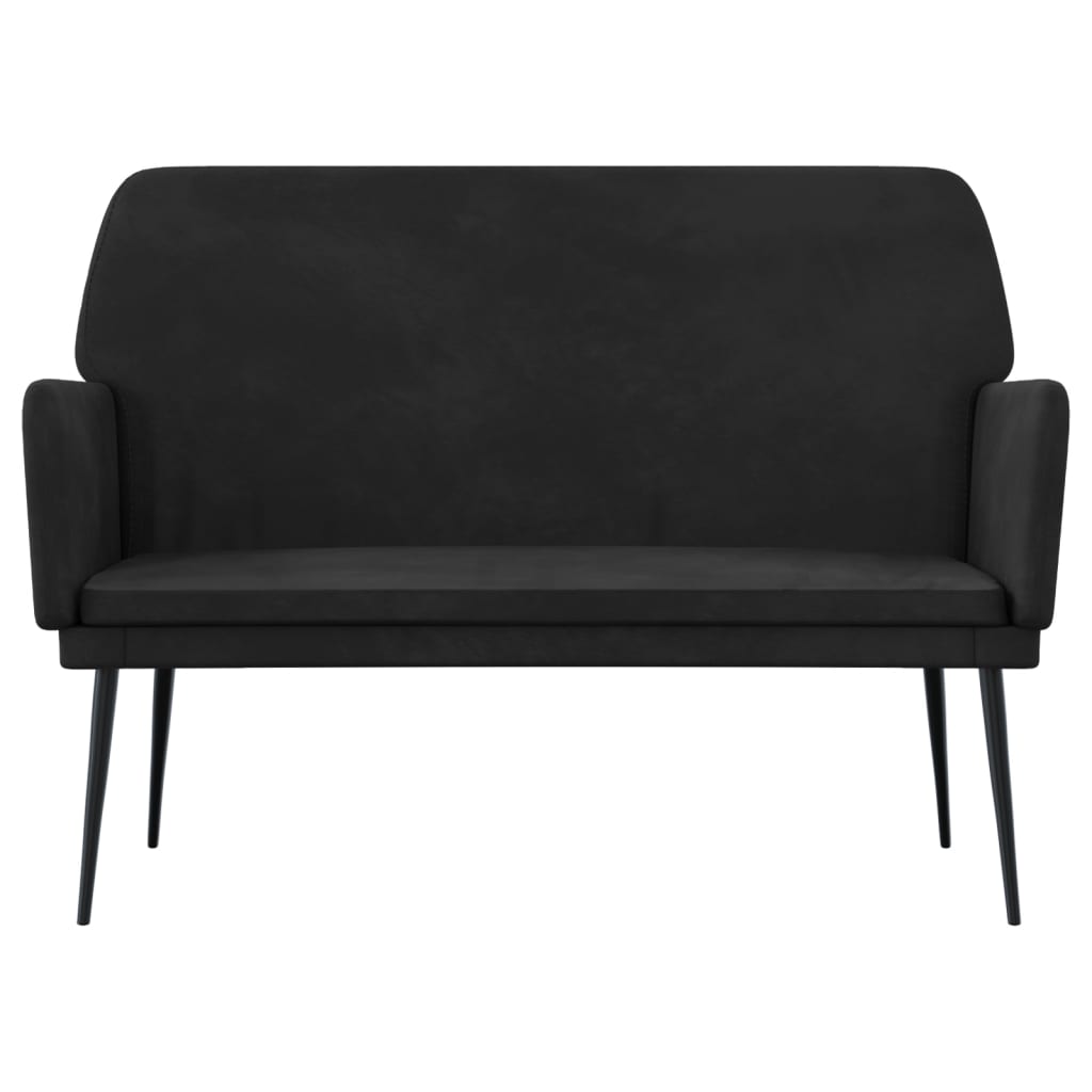 Klupa crna 108 x 35 x 41 cm baršunasta