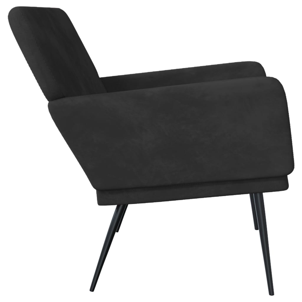 Klupa crna 108 x 35 x 41 cm baršunasta