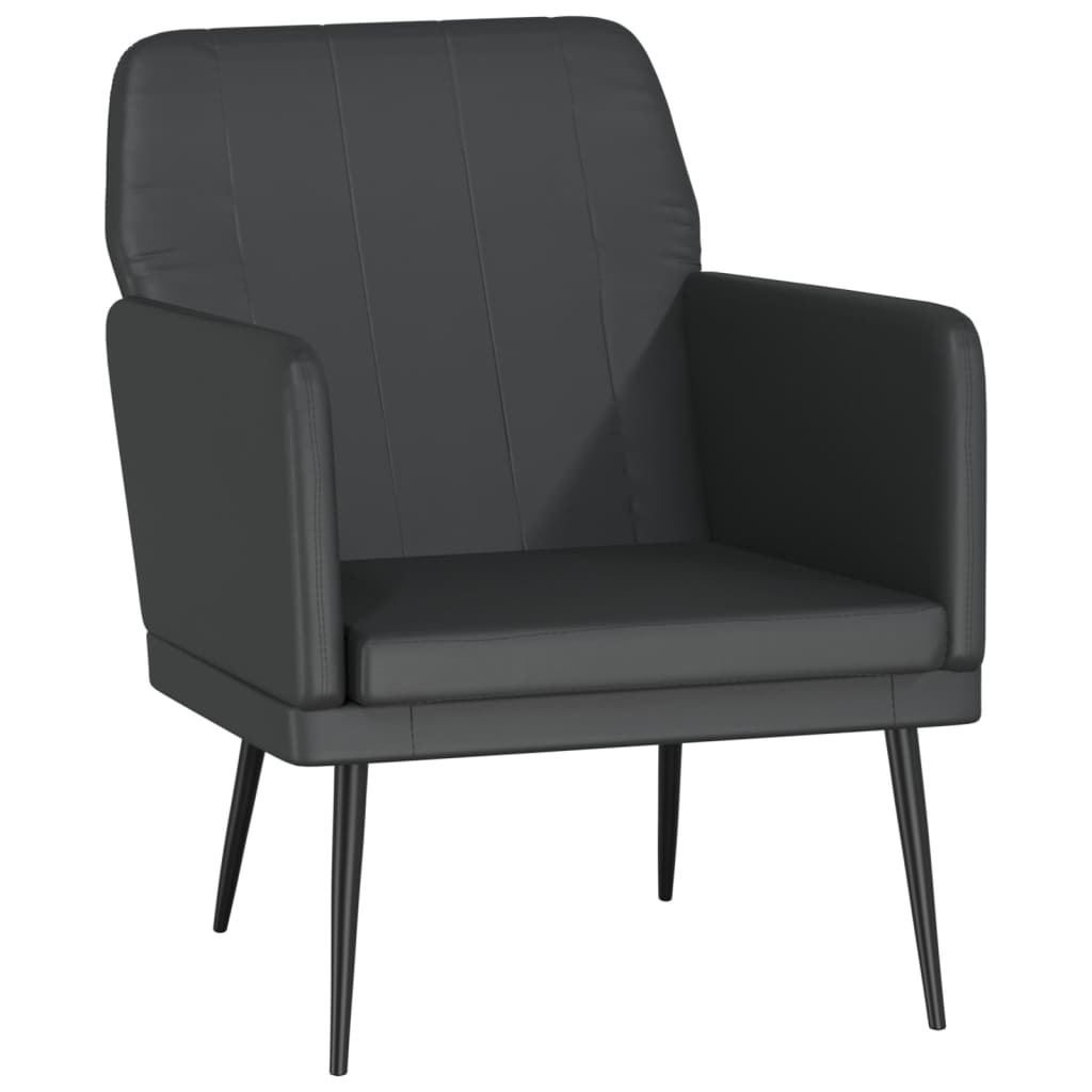 Fotelja crna 61 x 78 x 80 cm od umjetne kože