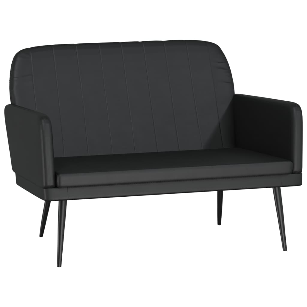 Klupa crna 107 x 80 x 81 cm od umjetne kože