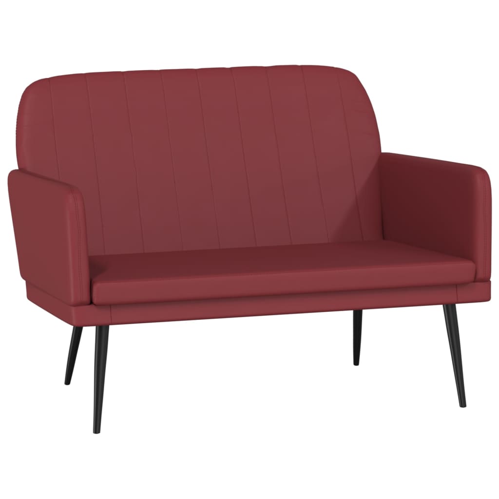 Klupa crvena boja vina 107x80x81 cm od umjetne kože