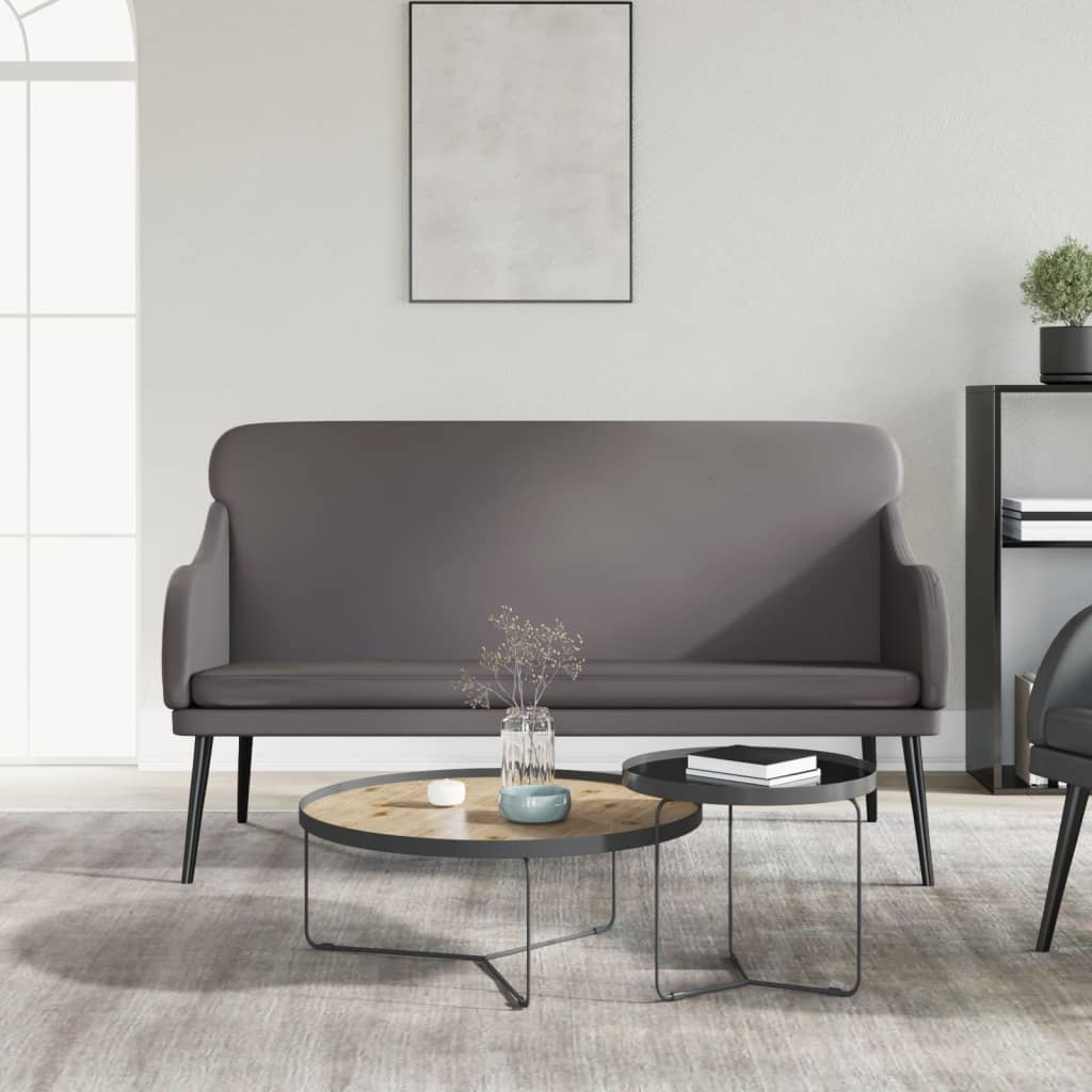 Klupa siva 110 x 76 x 80 cm od umjetne kože