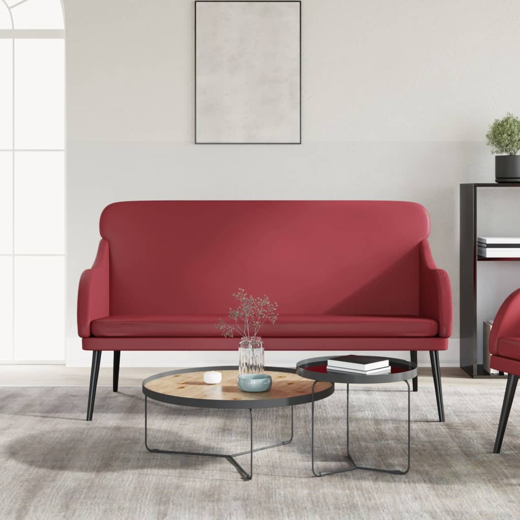 Klupa crvena boja vina 110x76x80 cm od umjetne kože