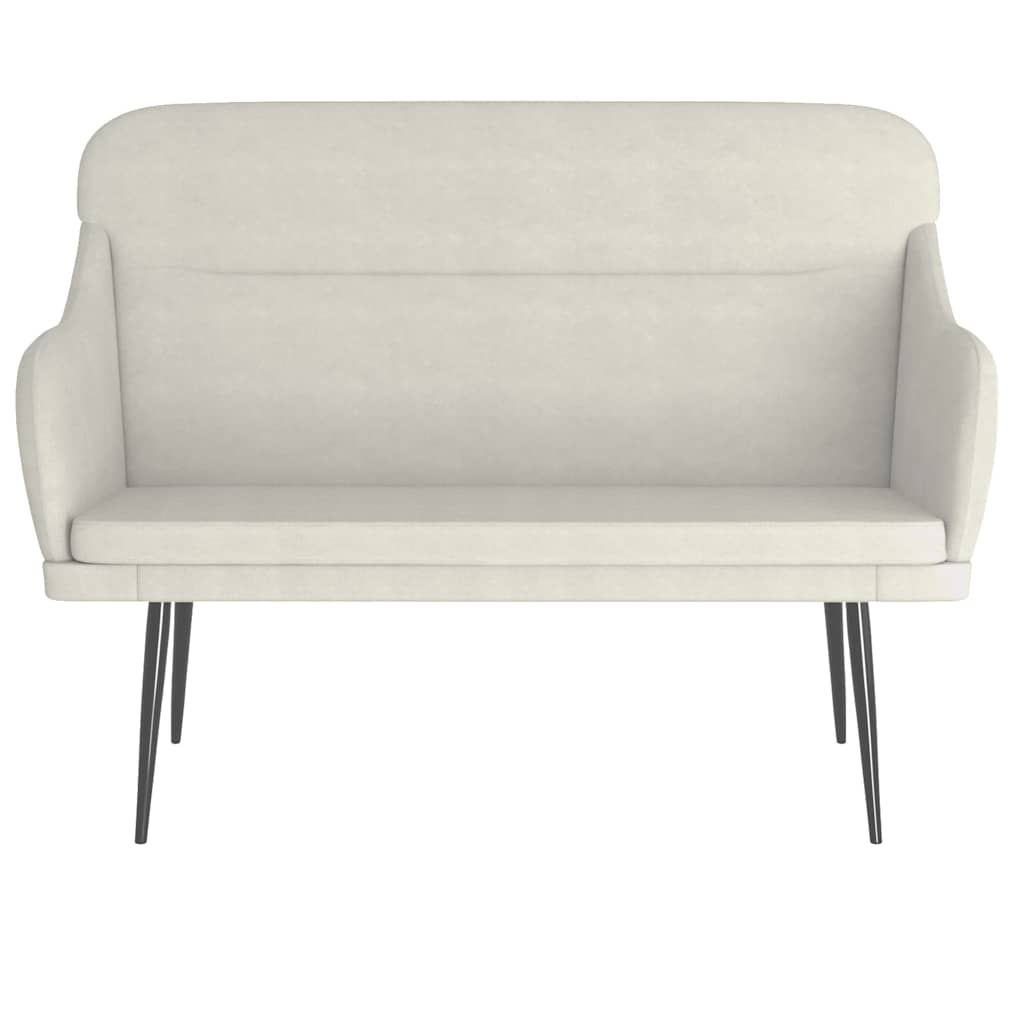 Klupa krem 110 x 76 x 80 cm baršunasta