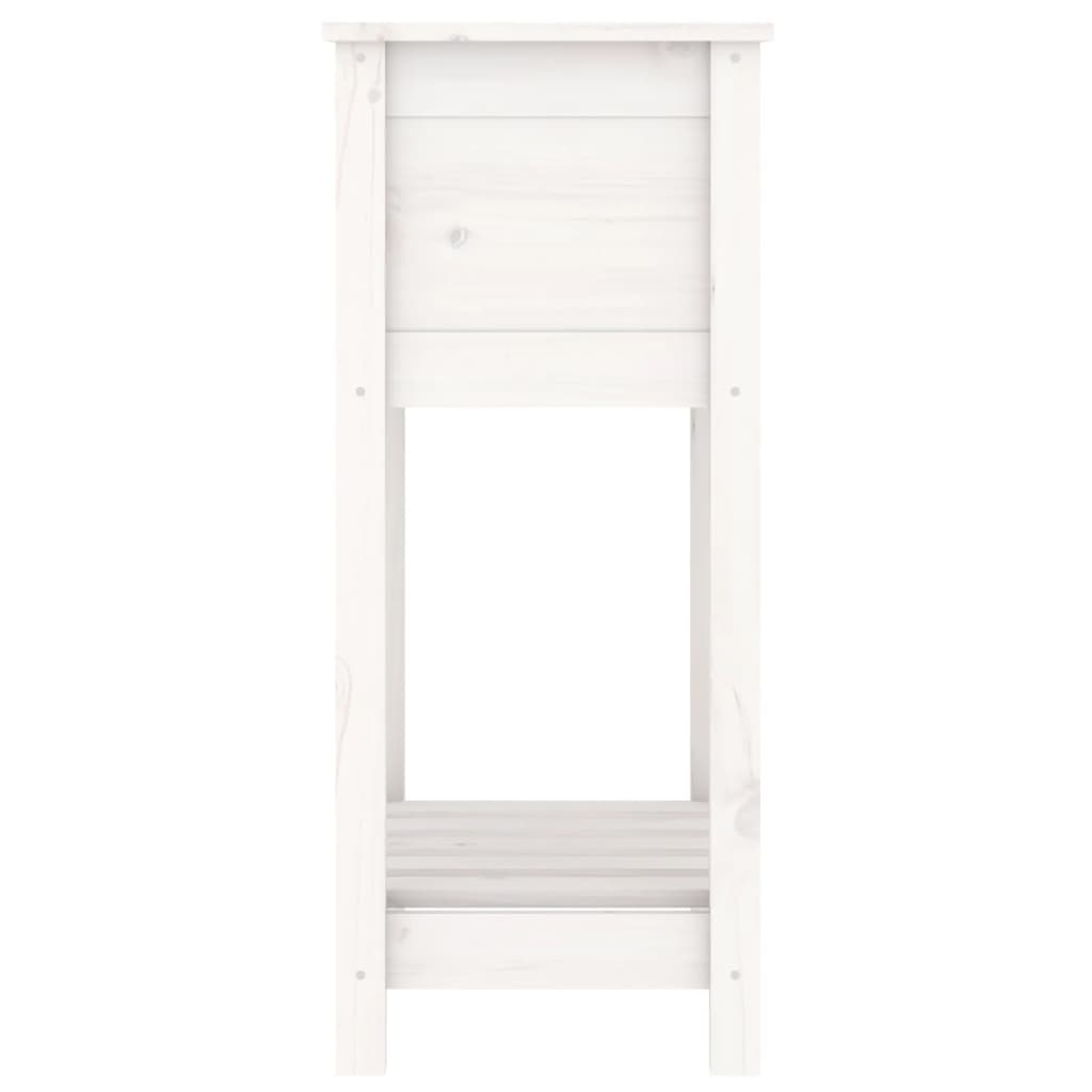 Sadilica s policom bijela 54 x 34,5 x 81 cm od masivne borovine