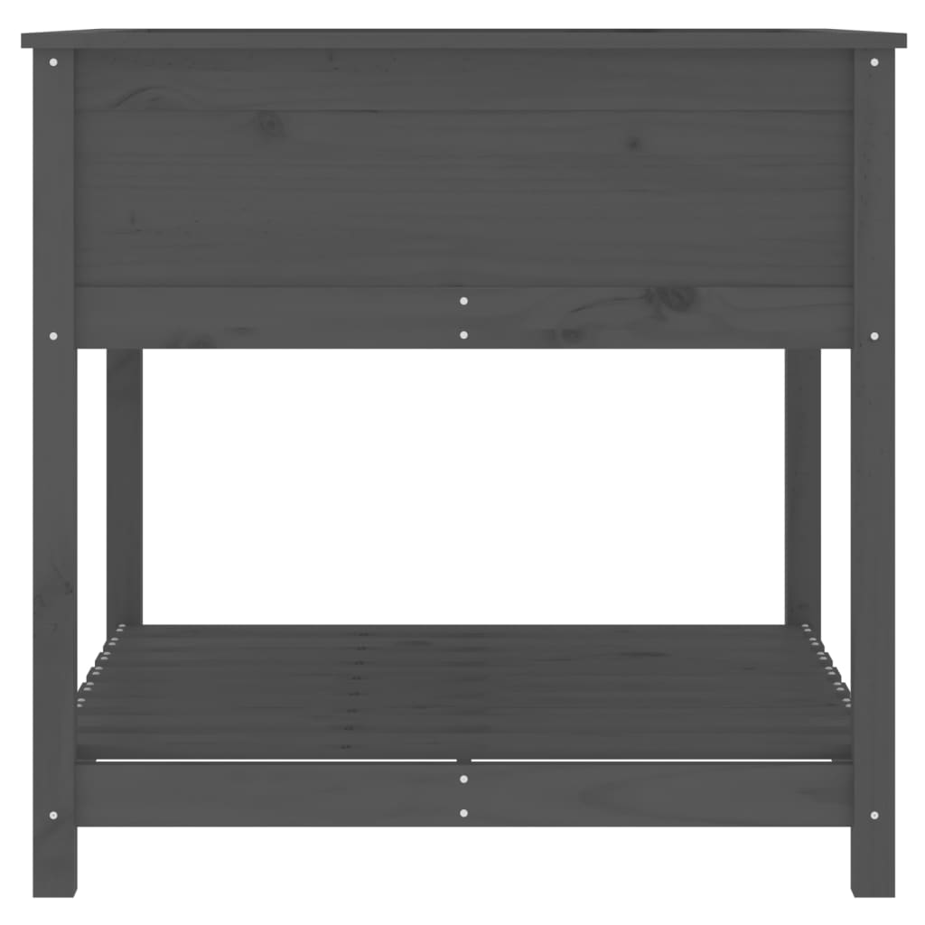 Sadilica s policom siva 82,5x82,5x81 cm od masivne borovine