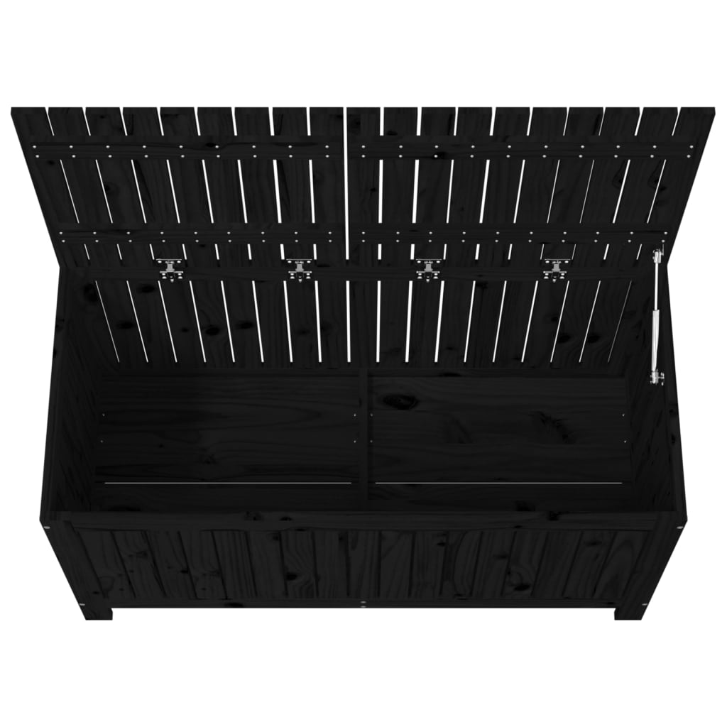 Vrtna kutija za pohranu crna 121x55x64 cm od masivne borovine