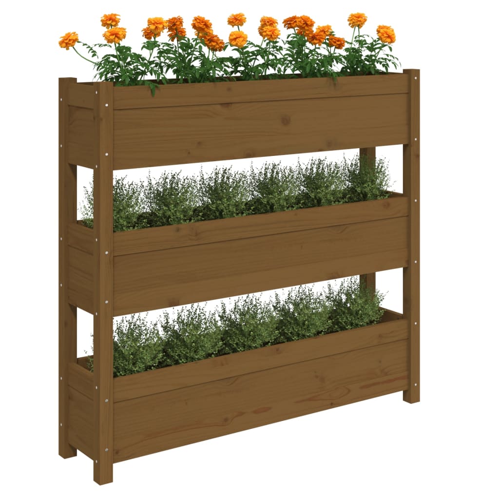 Sadilica smeđa boja meda 112x25x104,5 cm od masivne borovine
