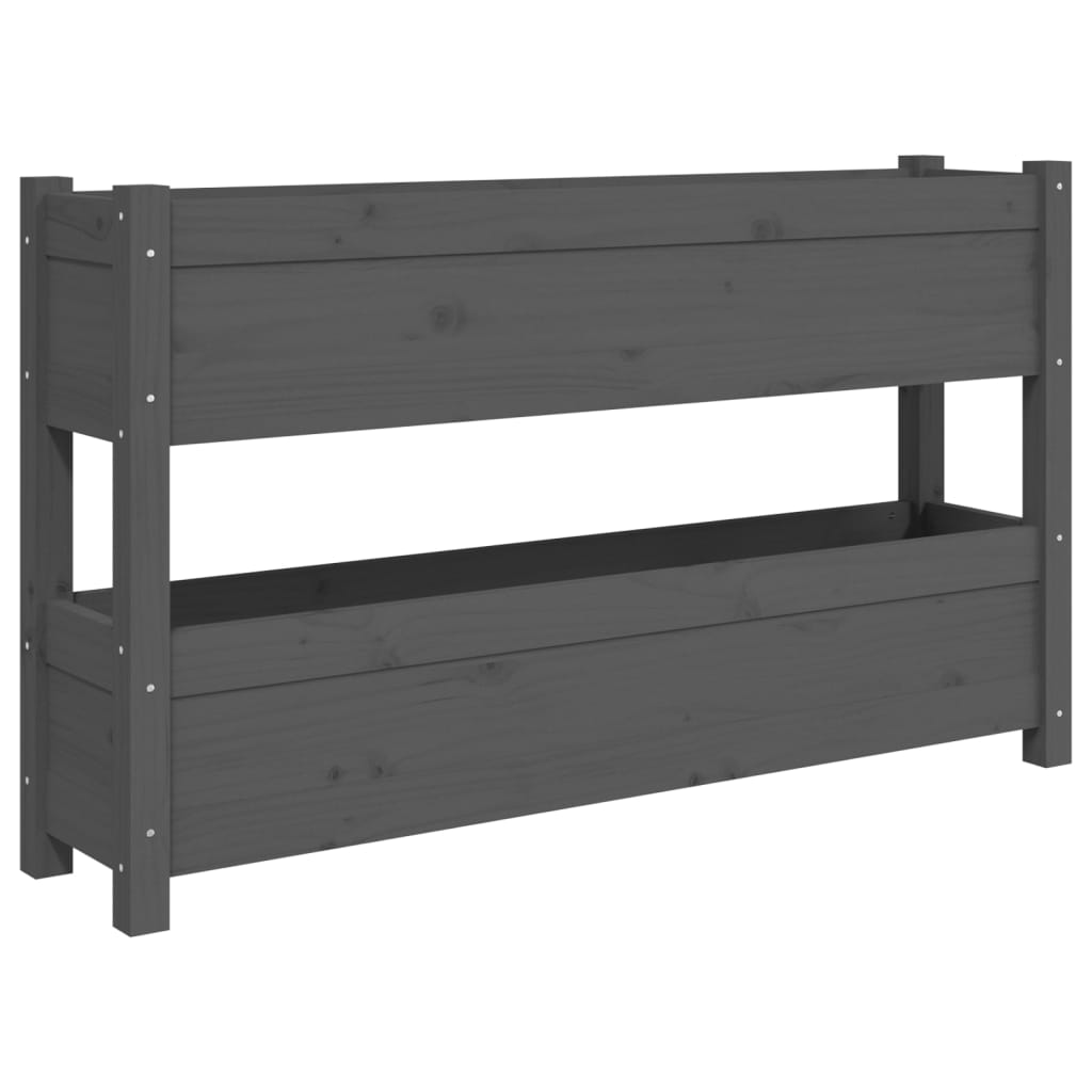 Sadilica siva 112x25x66 cm od masivne borovine