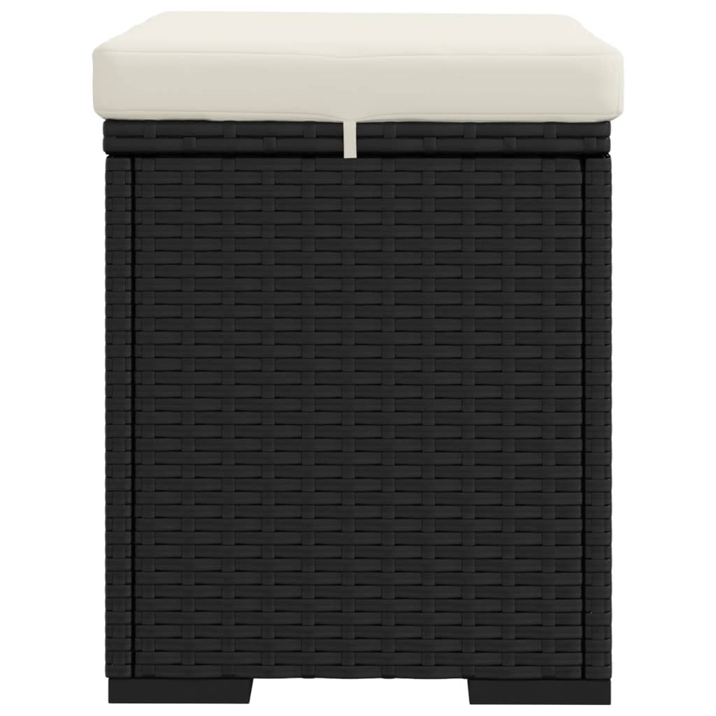 Otoman s jastukom crni 40 x 30 x 40 cm od poliratana